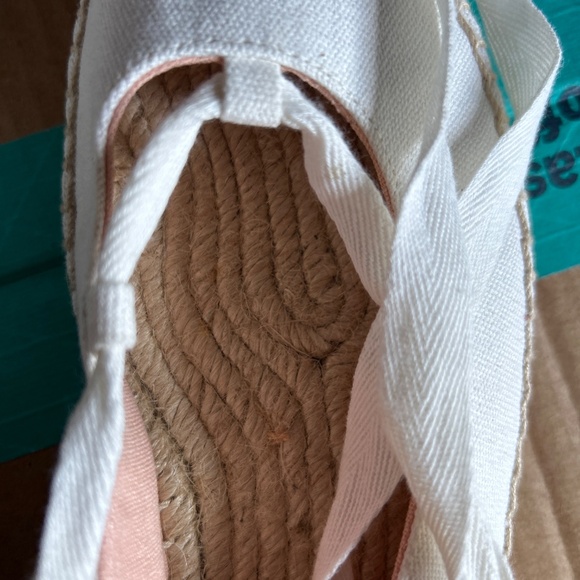 J.Crew Shoes Cream Canvas Lace-up Espadrille Women’s Flat 9 - Picture 3 of 8